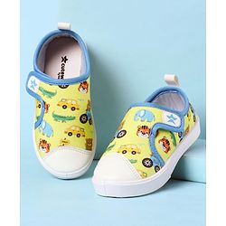 Cute Walk by Babyhug Velcro Closure Casual Shoes with Animal Print - Yellow