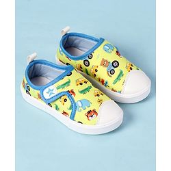 Cute Walk by Babyhug Velcro Closure Casual Shoes with Animal Print - Yellow