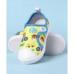 Cute Walk by Babyhug Velcro Closure Casual Shoes with Animal Print - Yellow