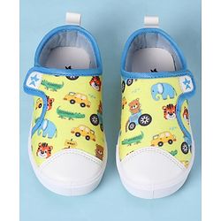 Cute Walk by Babyhug Velcro Closure Casual Shoes with Animal Print - Yellow