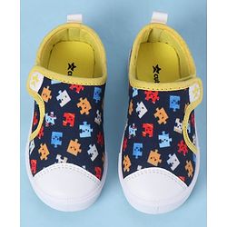 Cute Walk by Babyhug Velcro Closure Casual Shoes with Print - Navy Blue