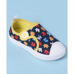 Cute Walk by Babyhug Velcro Closure Casual Shoes with Print - Navy Blue