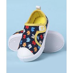 Cute Walk by Babyhug Velcro Closure Casual Shoes with Print - Navy Blue