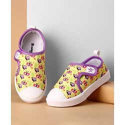 Cute Walk by Babyhug Velcro Closure Casual Shoes With Butterfly Print - Yellow