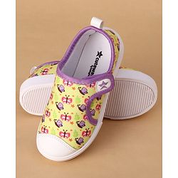 Cute Walk by Babyhug Velcro Closure Casual Shoes With Butterfly Print - Yellow