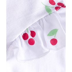 Babyhug 100% Cotton Knit Full Top with Tropical Print & Joyfull Text Print - White
