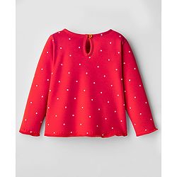 Babyhug 100% Cotton Knit Full Sleeves Top with Polka Dot Print - Red