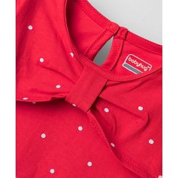 Babyhug 100% Cotton Knit Full Sleeves Top with Polka Dot Print - Red