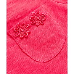 Babyhug 100% Cotton Knit Half Sleeves Solid Color Top - Red