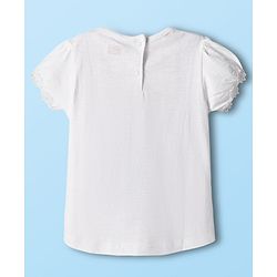 Babyhug 100% Cotton Knit Half Sleeves Solid Color Top - White