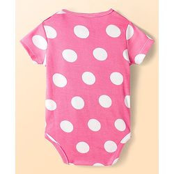 Babyhug Disney Interlock Knit Half Sleeves Onesies with Minnie Mouse & Family Graphics Pack of 3 - White Purple & Pink