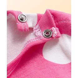 Babyhug Disney Interlock Knit Half Sleeves Onesies with Minnie Mouse & Family Graphics Pack of 3 - White Purple & Pink