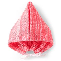 Babyhug Knit Full Sleeves Front Open Solid Coloured Sweater Set With Cap & Booties - Pink