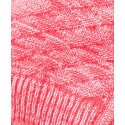 Babyhug Knit Full Sleeves Front Open Solid Coloured Sweater Set With Cap & Booties - Pink