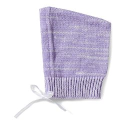 Babyhug Knitted Full Sleeves Solid Sweater Set With Cap & Booties - Purple