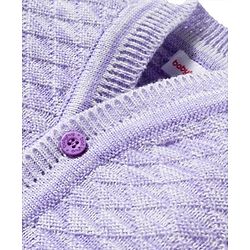 Babyhug Knitted Full Sleeves Solid Sweater Set With Cap & Booties - Purple