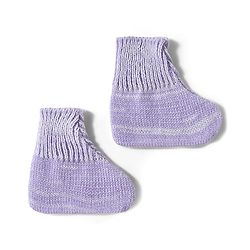 Babyhug Knitted Full Sleeves Solid Sweater Set With Cap & Booties - Purple