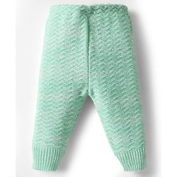 Babyhug Knit Full Sleeves Solid Color Front Open Sweater Set with Cap & Booties - Sea Green