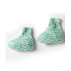 Babyhug Knit Full Sleeves Solid Color Front Open Sweater Set with Cap & Booties - Sea Green