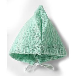 Babyhug Knit Full Sleeves Solid Color Front Open Sweater Set with Cap & Booties - Sea Green