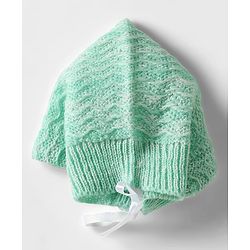 Babyhug Knit Full Sleeves Solid Color Front Open Sweater Set with Cap & Booties - Sea Green