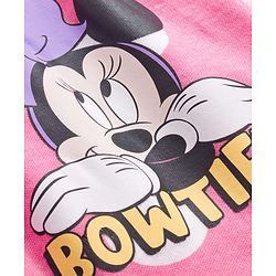 Babyhug Disney Interlock Knit Full Length Diaper Leggings With Minnie Mouse & Family Graphics Pack of 3 - White Pink & Purple