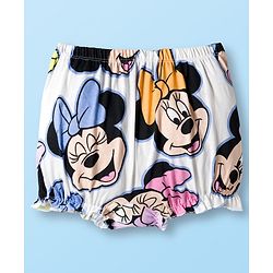 Babyhug Disney Single Jersey Knit Bloomers With Minnie Mouse & Family Print Pack of 3 - Pink Purple & White