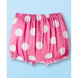 Babyhug Disney Single Jersey Knit Bloomers With Minnie Mouse & Family Print Pack of 3 - Pink Purple & White
