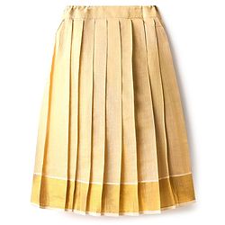 Babyhug South Cotton Woven Sleeveless Choli & Pleated Lehenga Set With Embroidery & Frill Detailing - Off-White