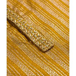 Babyhug Woven Full Sleeves  Kurta Dhoti Set with Embroidered Neck & Self Design - Mustard