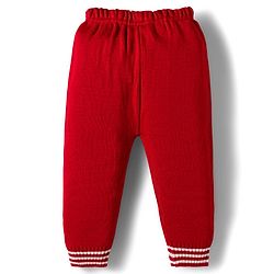 Babyhug Knit Full Sleeves Sweater Set With Stripes - Red