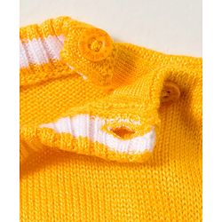 Babyhug Knitted Full Sleeves Striped Sweater Set - Yellow