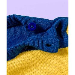 Babyhug Knitted Full Sleeves Sweater Set With Color Block Design - Multicolor