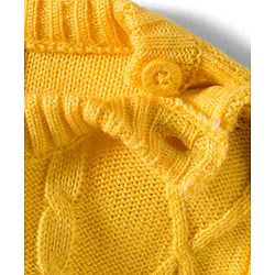 Babyhug Cotton Knit Full Sleeves Color Block Sweater Set - Yellow & Navy Blue