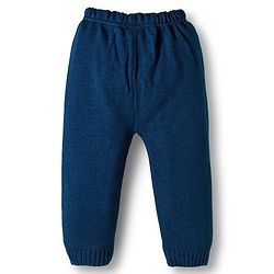 Babyhug Knit Full Sleeves Sweater Sets With Stripe Design - Navy Blue & Red