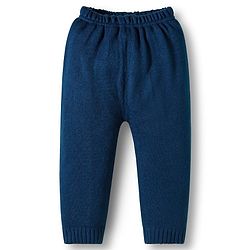 Babyhug Knit Full Sleeves Sweater Sets With Stripe Design - Navy Blue & Red