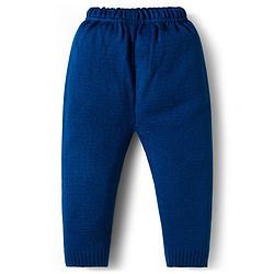 Babyhug Knit Full Sleeves Sweater Set with Stripe Design - Navy Blue