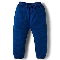 Babyhug Knit Full Sleeves Sweater Set with Stripe Design - Navy Blue