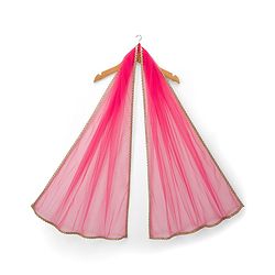 Babyhug Woven Half Sleeves Choli Lehenga Set with Dupatta Embroidery & Sequin Detailing - Dark Pink
