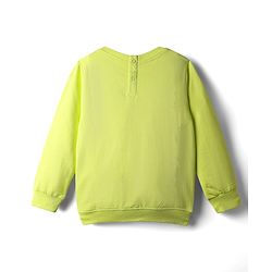Babyhug Terry Knit Full Sleeves Top & Skirt Set with Floral Applique - Limegreen