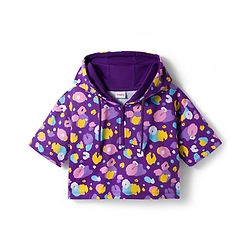 Babyhug Terry Knit Full Sleeves Hooded Top & Lounge Pant Set - Purple