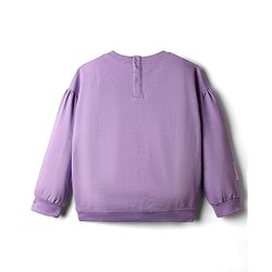 Babyhug Terry Knit Full Sleeves Tops and Skirt Set with Star Print - Purple