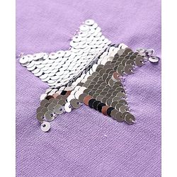 Babyhug Terry Knit Full Sleeves Tops and Skirt Set with Star Print - Purple