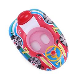Babyhug Inflatable Swimming Ring  Pink | For 3+ years Boys & Girls| Durable Vinyl Pool Float| Swimming Ride On with Steering Wheel