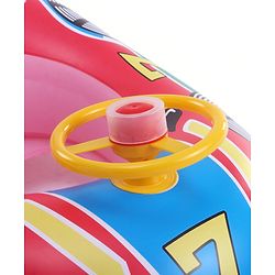 Babyhug Inflatable Swimming Ring  Pink | For 3+ years Boys & Girls| Durable Vinyl Pool Float| Swimming Ride On with Steering Wheel