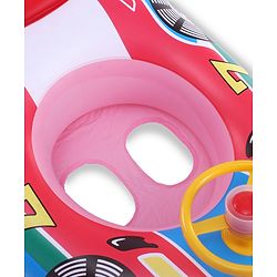 Babyhug Inflatable Swimming Ring  Pink | For 3+ years Boys & Girls| Durable Vinyl Pool Float| Swimming Ride On with Steering Wheel