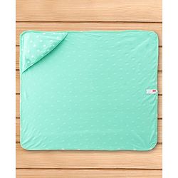 Babyhug Cotton Interlock Knit Hooded Wrapper with Polka Dots Print L 76 x B 71.5 cm - Green