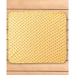 Babyhug Cotton Interlock Knit Hooded Wrapper with Hearts Print L 76 x B 71.5 cm - Yellow