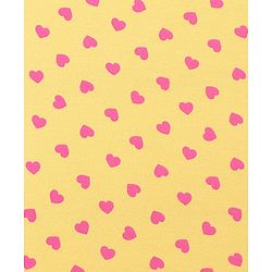 Babyhug Cotton Interlock Knit Hooded Wrapper with Hearts Print L 76 x B 71.5 cm - Yellow