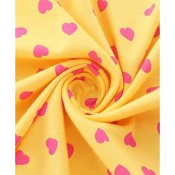 Babyhug Cotton Interlock Knit Hooded Wrapper with Hearts Print L 76 x B 71.5 cm - Yellow